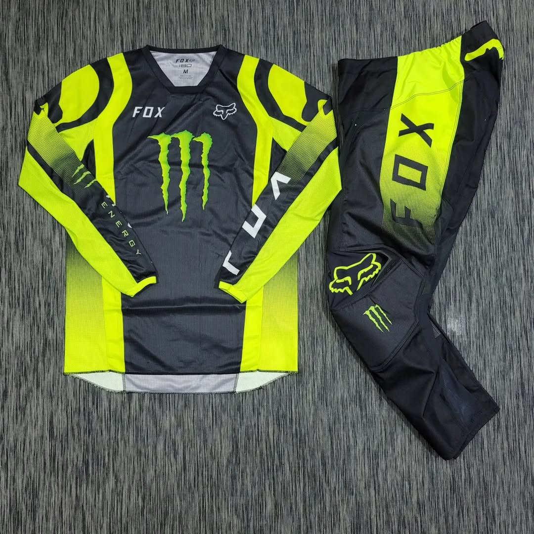 Conjunto Motocross FOX Racing Monster Verde Neón y Negro – Jersey + Pantalón Profesional Off Road - Imagen 2